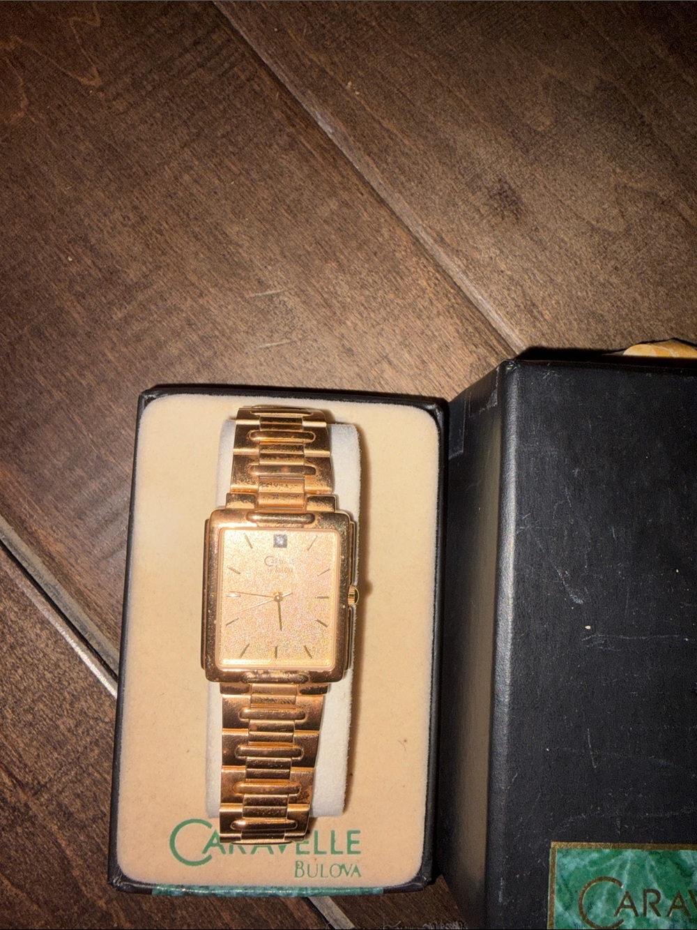 Bulova Gold Square Men’s Dress Watch with Gold Bracelet
